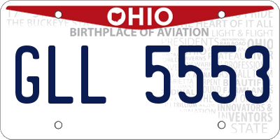 OH license plate GLL5553