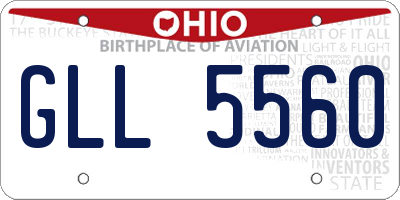 OH license plate GLL5560
