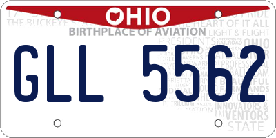 OH license plate GLL5562