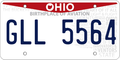 OH license plate GLL5564