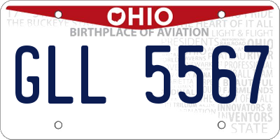 OH license plate GLL5567