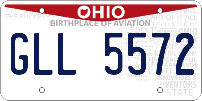 OH license plate GLL5572