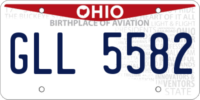 OH license plate GLL5582