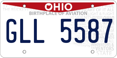 OH license plate GLL5587