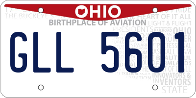OH license plate GLL5601