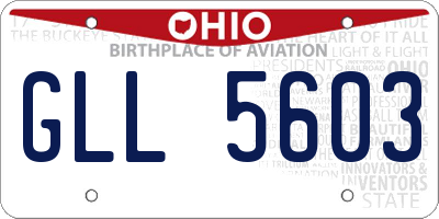 OH license plate GLL5603