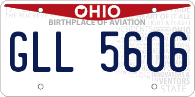 OH license plate GLL5606