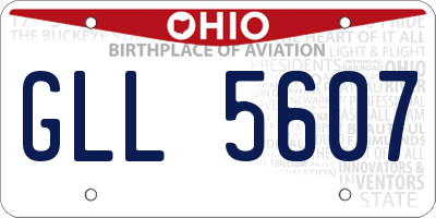 OH license plate GLL5607