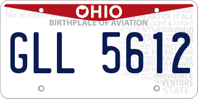 OH license plate GLL5612