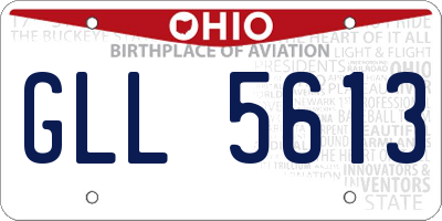 OH license plate GLL5613
