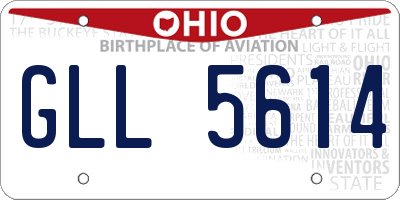 OH license plate GLL5614