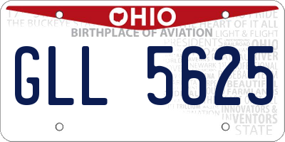OH license plate GLL5625