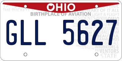 OH license plate GLL5627