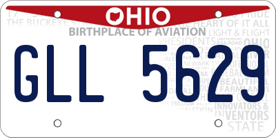 OH license plate GLL5629