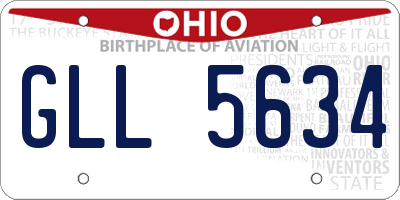 OH license plate GLL5634