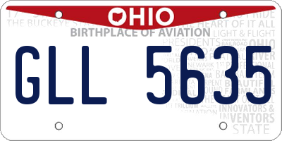 OH license plate GLL5635
