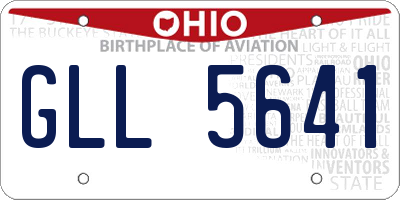 OH license plate GLL5641