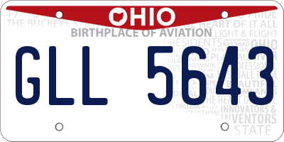 OH license plate GLL5643