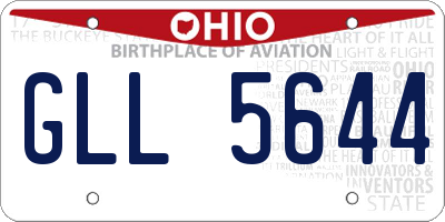 OH license plate GLL5644