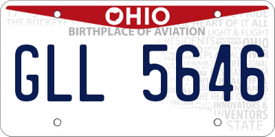OH license plate GLL5646