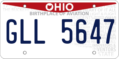 OH license plate GLL5647