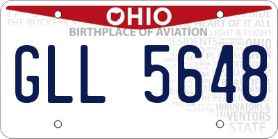 OH license plate GLL5648