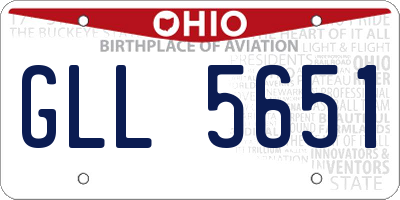 OH license plate GLL5651