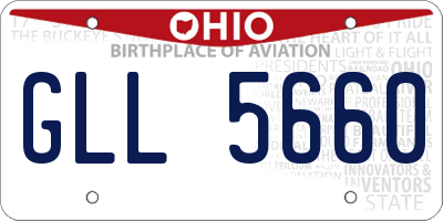 OH license plate GLL5660