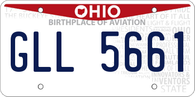 OH license plate GLL5661