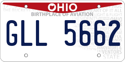 OH license plate GLL5662