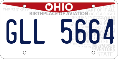 OH license plate GLL5664