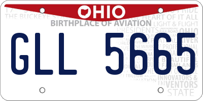 OH license plate GLL5665