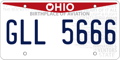 OH license plate GLL5666