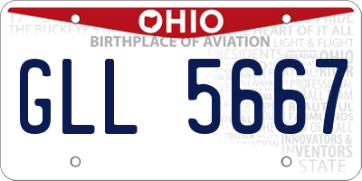 OH license plate GLL5667