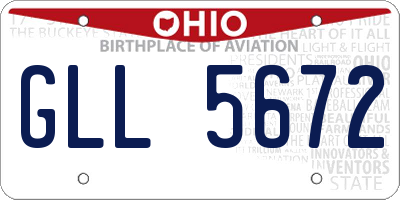 OH license plate GLL5672