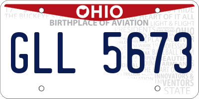 OH license plate GLL5673