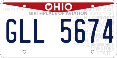 OH license plate GLL5674