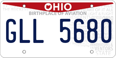 OH license plate GLL5680