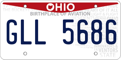 OH license plate GLL5686