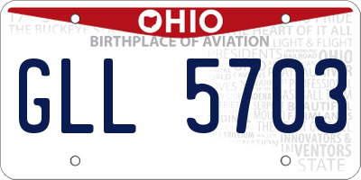 OH license plate GLL5703
