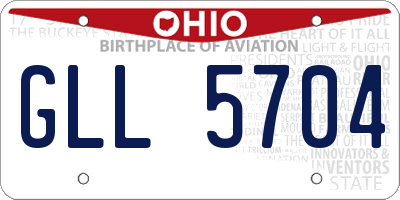 OH license plate GLL5704