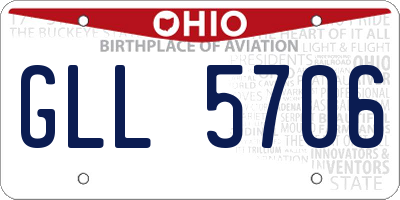 OH license plate GLL5706