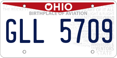 OH license plate GLL5709