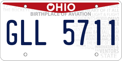 OH license plate GLL5711