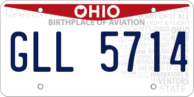 OH license plate GLL5714