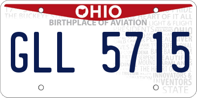 OH license plate GLL5715