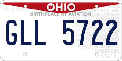 OH license plate GLL5722