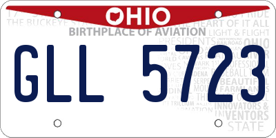 OH license plate GLL5723