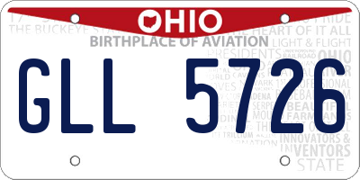 OH license plate GLL5726