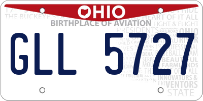 OH license plate GLL5727